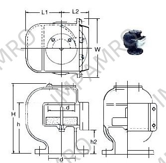 AIR PIPE HEAD GRAY IRONCASTING 53BN-125 125MM DIAM