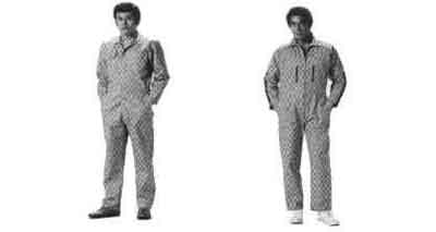 190558 - 橙色棉质按扣式连体工作服 LL号