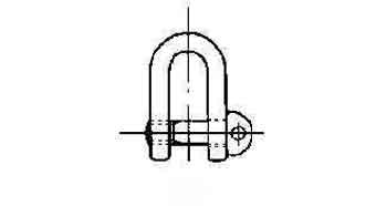 SHACKLE STRAIGHT EYE BOLT, UNGALV JIS-SD 16MM SWL 1.0TON