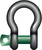 234558 - 弓形卸扣，带螺纹销，镀锌，Green Pin 型号 G-4161，直径65毫米，安全工作负荷55吨
