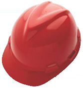 CAP SAFETY V-GARD GREEN HIGH, DENSITY POLYETHYLENE RED