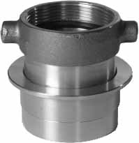 331872 - 消防水带适配器 黄铜 马奇诺，1-1/2" 外螺纹/螺纹 2" 内螺纹