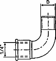 451152 - 弯头连接件 90° 1/4 1002，适用于自动润滑脂分配器