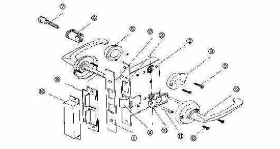 PART FOR MORTISE LOCK, OHS#2320 #13 LEVER HANDLE