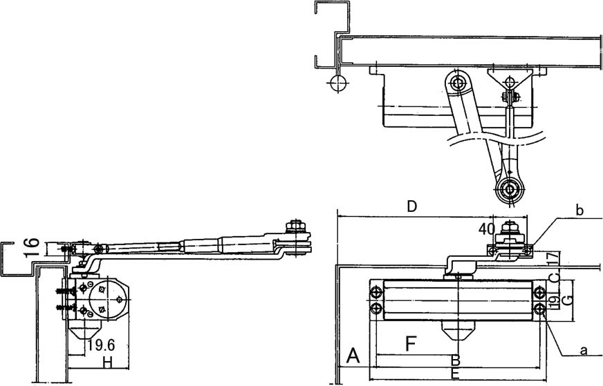 490613 - 带止动标准门闭器 最大承重65kg