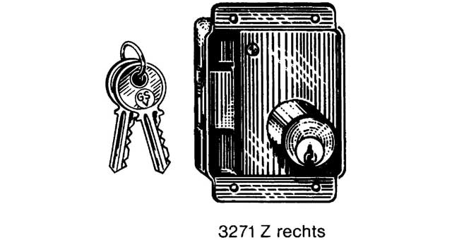 492323 - 柜门锁（含锁芯）#3271Z 门厚20mm 背距30mm 左开