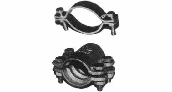 613840 - 双螺栓软管卡箍，可锻铸铁155-165MM