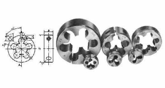 631702 - 板牙 圆形可调公制粗牙 M1.1×P0.25×外径16mm 碳钢