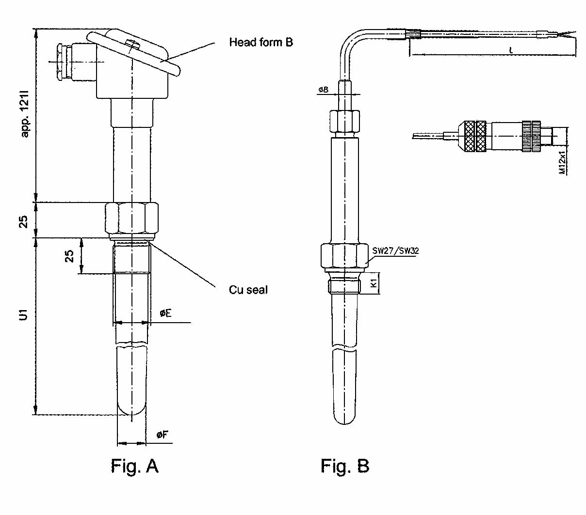 651865 - 数字温度计用温度传感器W25：排气气体温度传感器，直径14/17毫米，G3/4连接