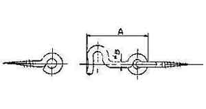 GATE HOOK & EYE BRASS 38X3MM