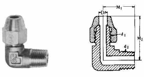 733756 - 90°扩口弯头(阳) 黄铜 3/8"×PT1/4
