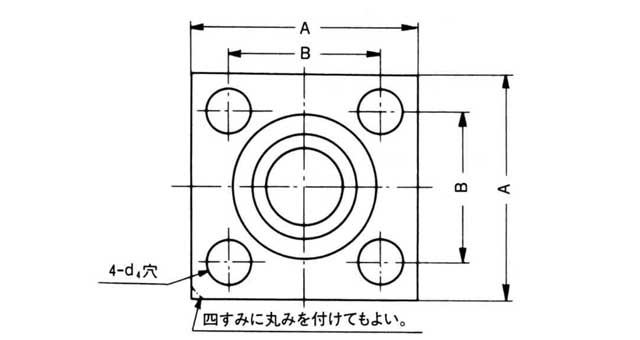 734805 - 方管焊接法兰，SHA 系列六角螺栓带槽 - 40mm