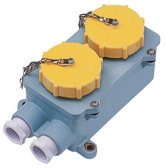 792765 RECEPTACLE DOUBLE W/TIGHT IEC, 2P+E AC100-130V YELLOW RI2-2-2