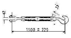 231837 TURNBUCKLE GALV TB-21-361, JAW&HOOK FRAME BODY B/L 36TON