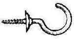 696608 CUP HOOK BRASS NO.7 45MM