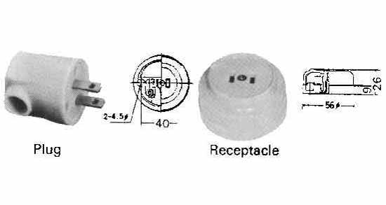 792952 RECEPTACLE 2-FLAT PIN, NON-WATERTIGHT PHENOL RESIN