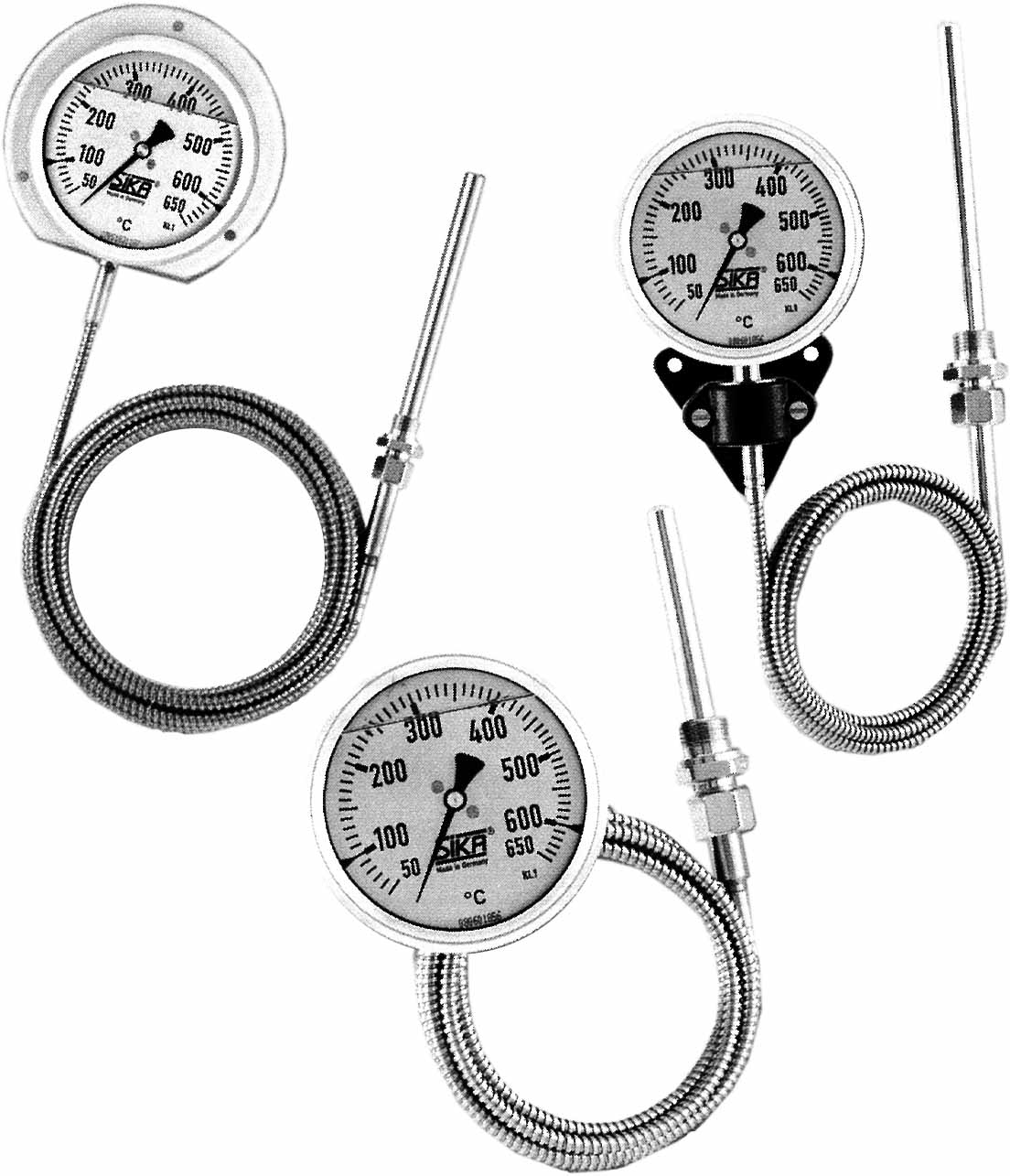 653535 THERMOMETER EXHAUST GAS REMOTE, DIA80MM U-CLAMP MOUNT200MM 1/2