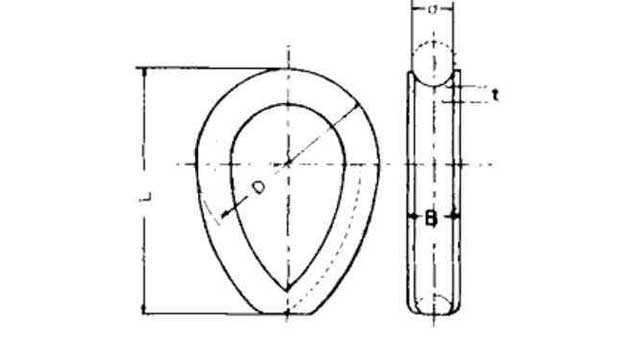 233687 WIRE ROPE THIMBLE A-TYPE, S.STEEL 36MM