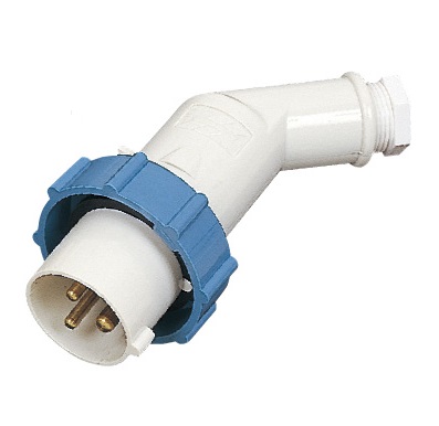 792752 PLUG OFFSET WATERTIGHT IEC, 2P+E AC200-250V BLUE PI2-2B