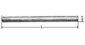 692062 STUD WHOLE THREADED BRASS, M22 X PITCH2.5 300MM