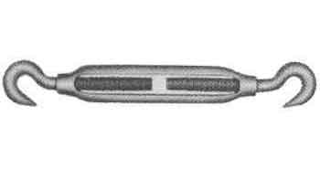 230566 TURNBUCKLE FRAME BLACK, HOOK&HOOK 19MMX300MM