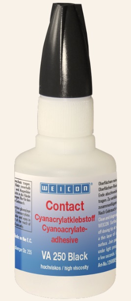 815259 ADHESIVE CONTACT CYANOACRYLATE, WEICON VA 250 BLACK 60GRM