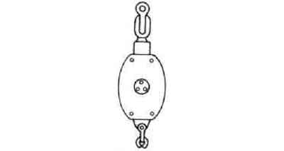 231685 BLOCK WOODEN W/SHACKLE SD24 &, BECKET F3426-W2BS DOUBLE 240MM