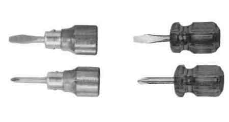 612325 SCREWDRIVER STUBBY, PLASTIC HANDLE PHILLIPS#1 38MM
