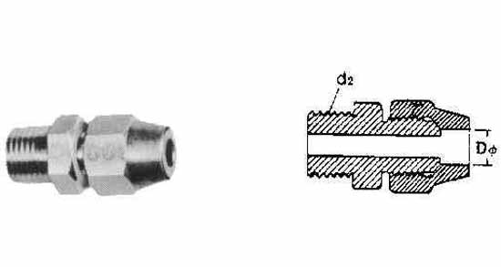 733601 HALF UNION FLARED BRASS, STRAIGHT THREAD 6MM X PF1/8