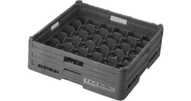 172997 RACK GLASS DISH WASHER PLASTIC, 500X500X180MM 36 POCKETS